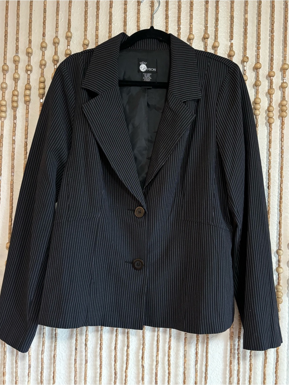 Vintage First Option Y2K Corporate Goth Classic Black White Vertical Striped